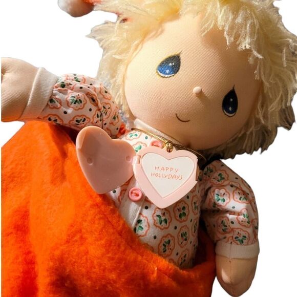 VTG Precious Moments Christmas Stocking Danny Doll & Locket By Applause 1986 - Picture 3 of 5